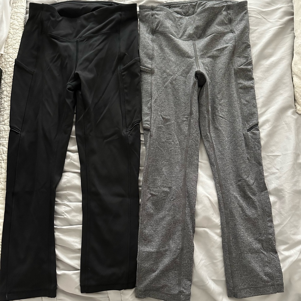 Lululemon Black and Gray Leggings - Size 4